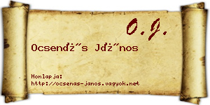 Ocsenás János névjegykártya