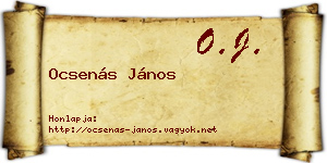 Ocsenás János névjegykártya