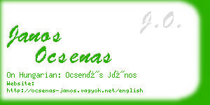 janos ocsenas business card